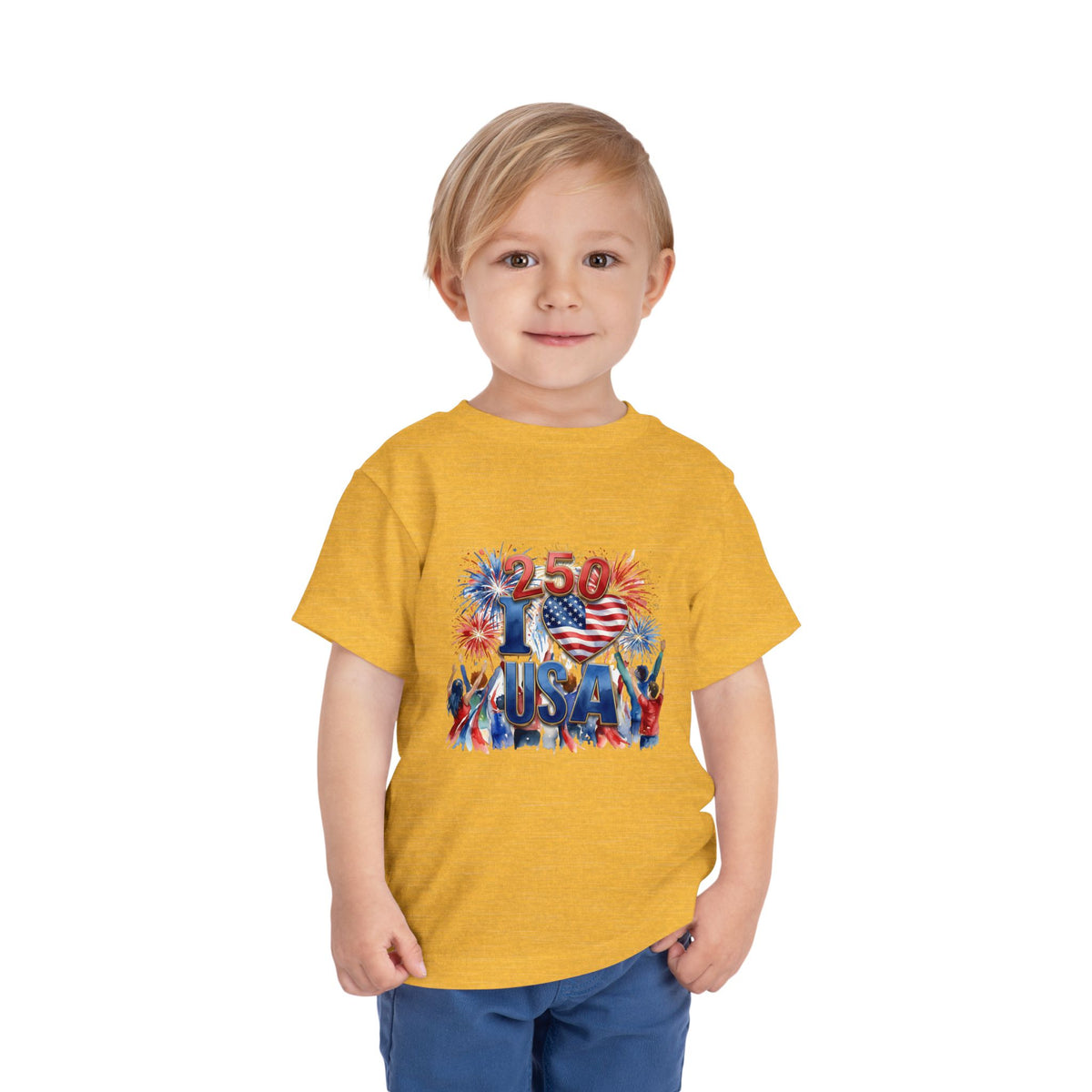 Toddler Tee - USA 250 Patriotic Fireworks 4th of July Shirt