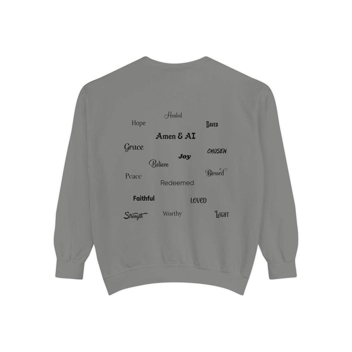 Amen & AI Sweatshirt — Faith-Inspired Typography Crewneck