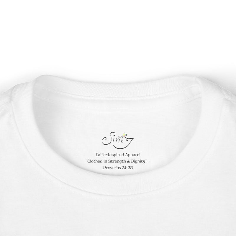 Toddler Tee — "Loved" Cute Teddy Bear Cross Design Long Sleeve