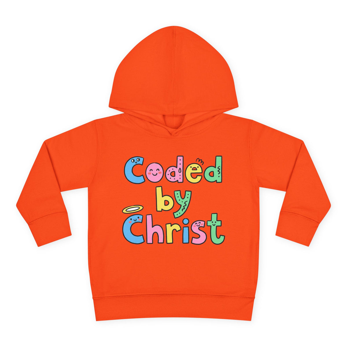 Toddler Hoodie — "Coded by Christ" Colorful Christian Kids Pullover