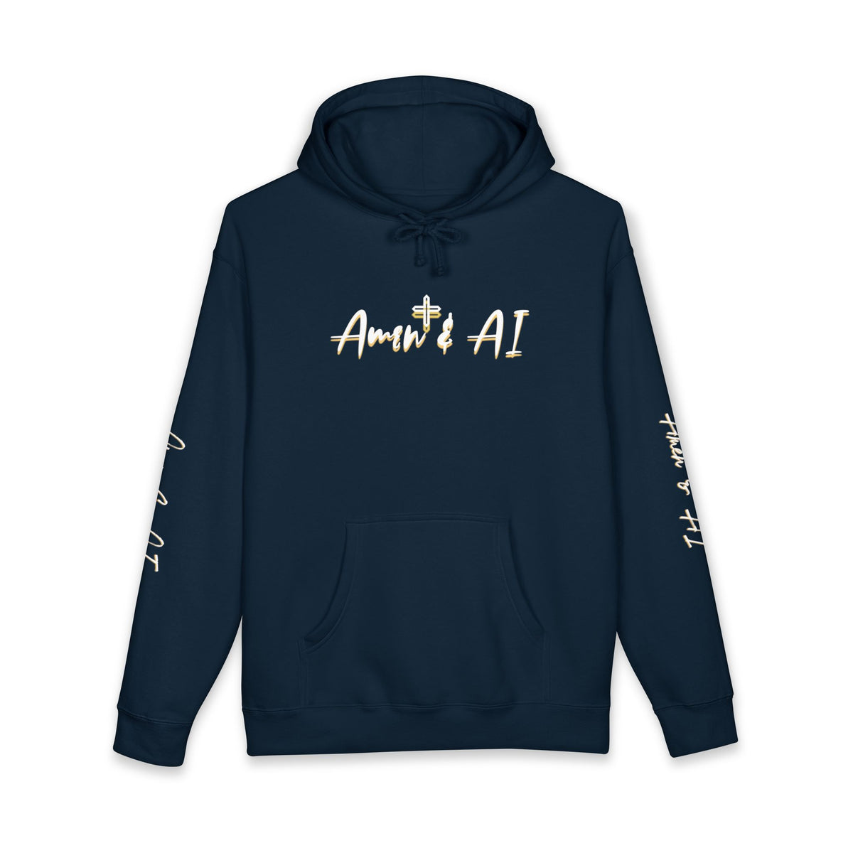 Faith + AI Hoodie — "Amen + AI" Religious Tech Graphic Pullover