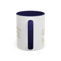 Christian Scripture Coffee Mug – Romans 15:13 Gold Calligraphy Accent Mug (11/15oz)