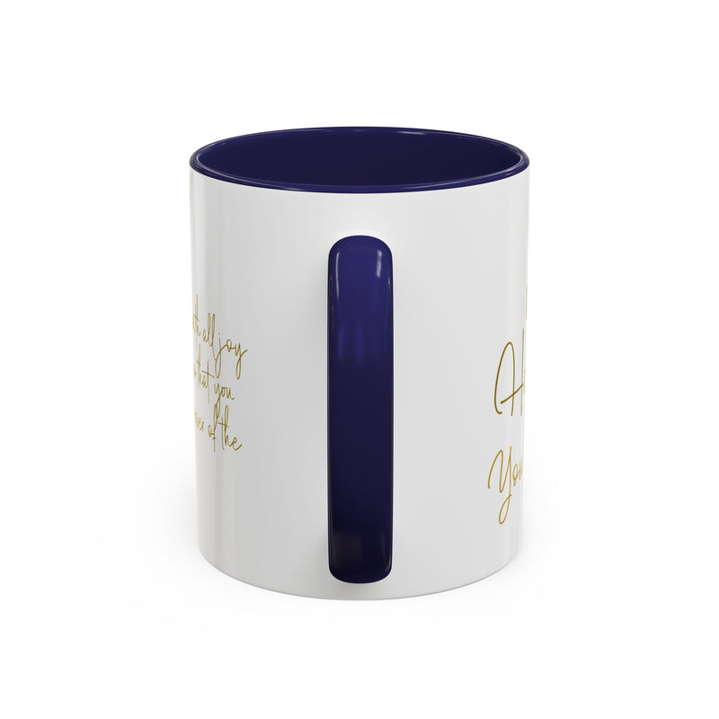 Christian Scripture Coffee Mug – Romans 15:13 Gold Calligraphy Accent Mug (11/15oz)