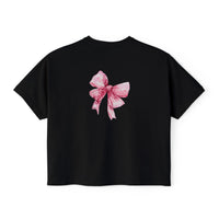 Amen, Algorithms, Angels, Pink Bow Graphic Boxy Tee