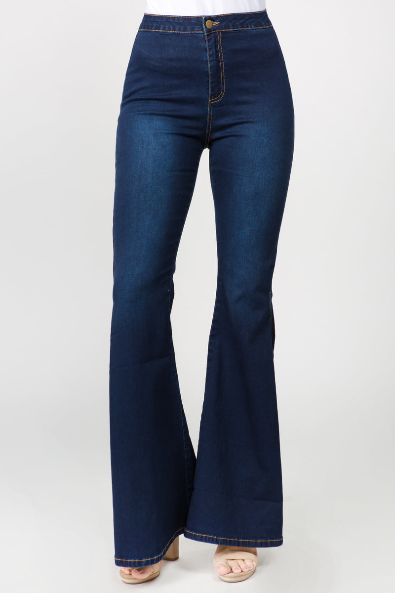 American Bazi Side Slit Flare Jeans