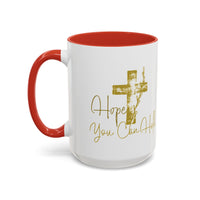 Christian Scripture Coffee Mug – Romans 15:13 Gold Calligraphy Accent Mug (11/15oz)