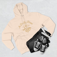 Faith Script Fleece Hoodie — "A Daily Dose of Faith" Gold Script, Back "He Is Always Faithful"
