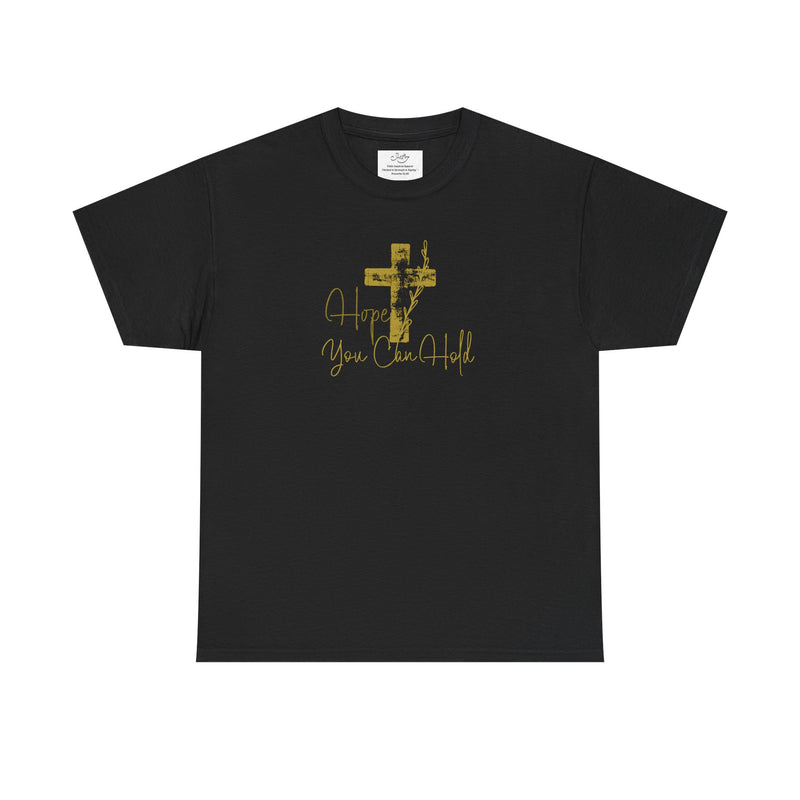 Christian T-Shirt - 'Hope You Can Hold' Gold Cross Tee