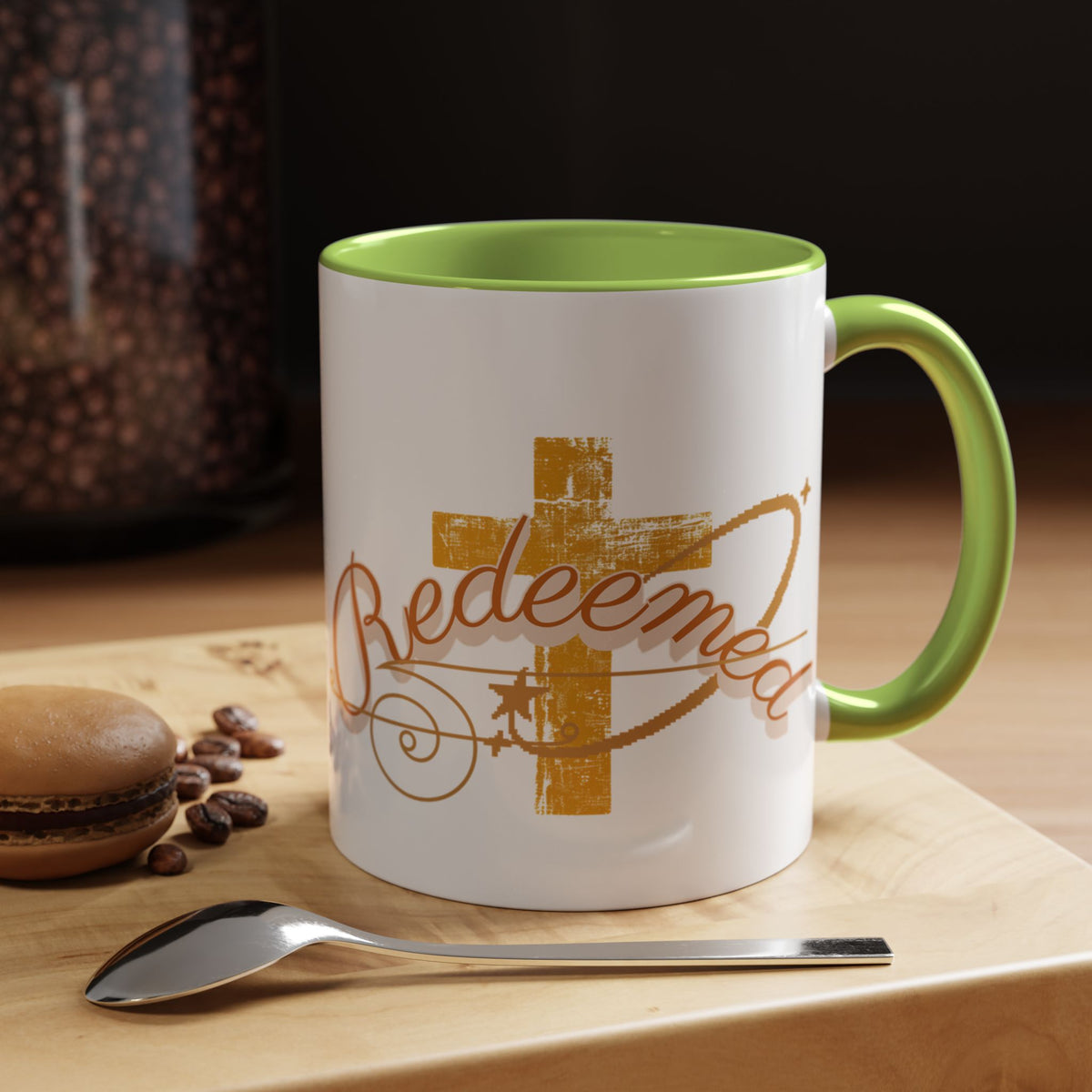 Redeemed Cross Accent Coffee Mug — Inspirational Christian Tea Cup (11/15oz)