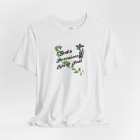 Faith T-Shirt — "God's Promises Never Fail" Christian Tee with Cross & Olive Branch Design