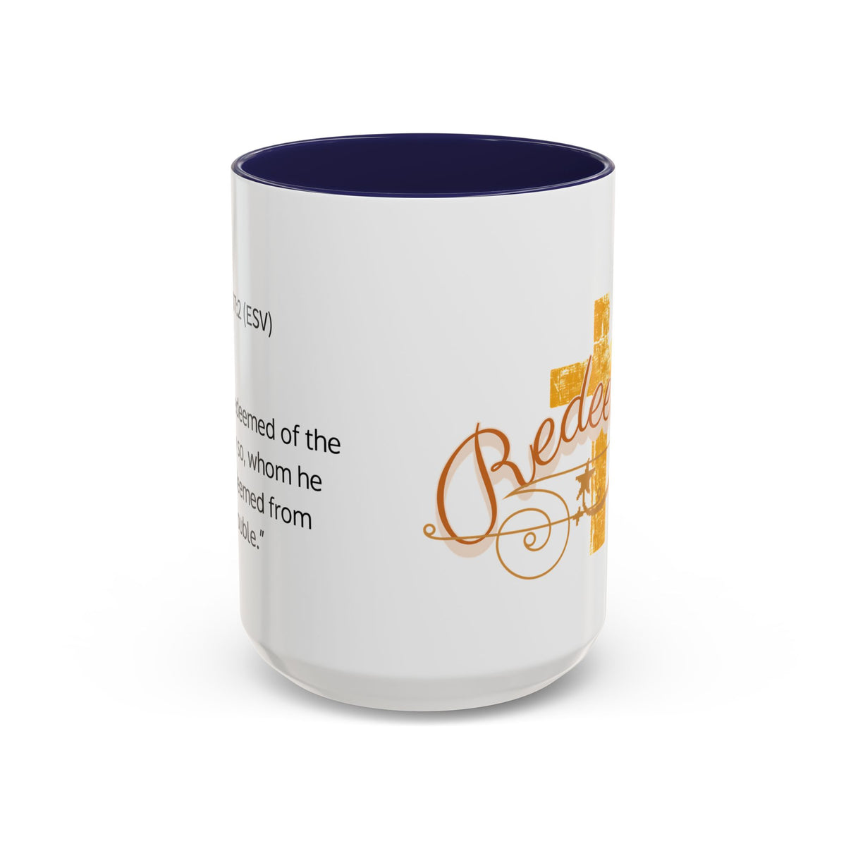 Redeemed Cross Accent Coffee Mug — Inspirational Christian Tea Cup (11/15oz)