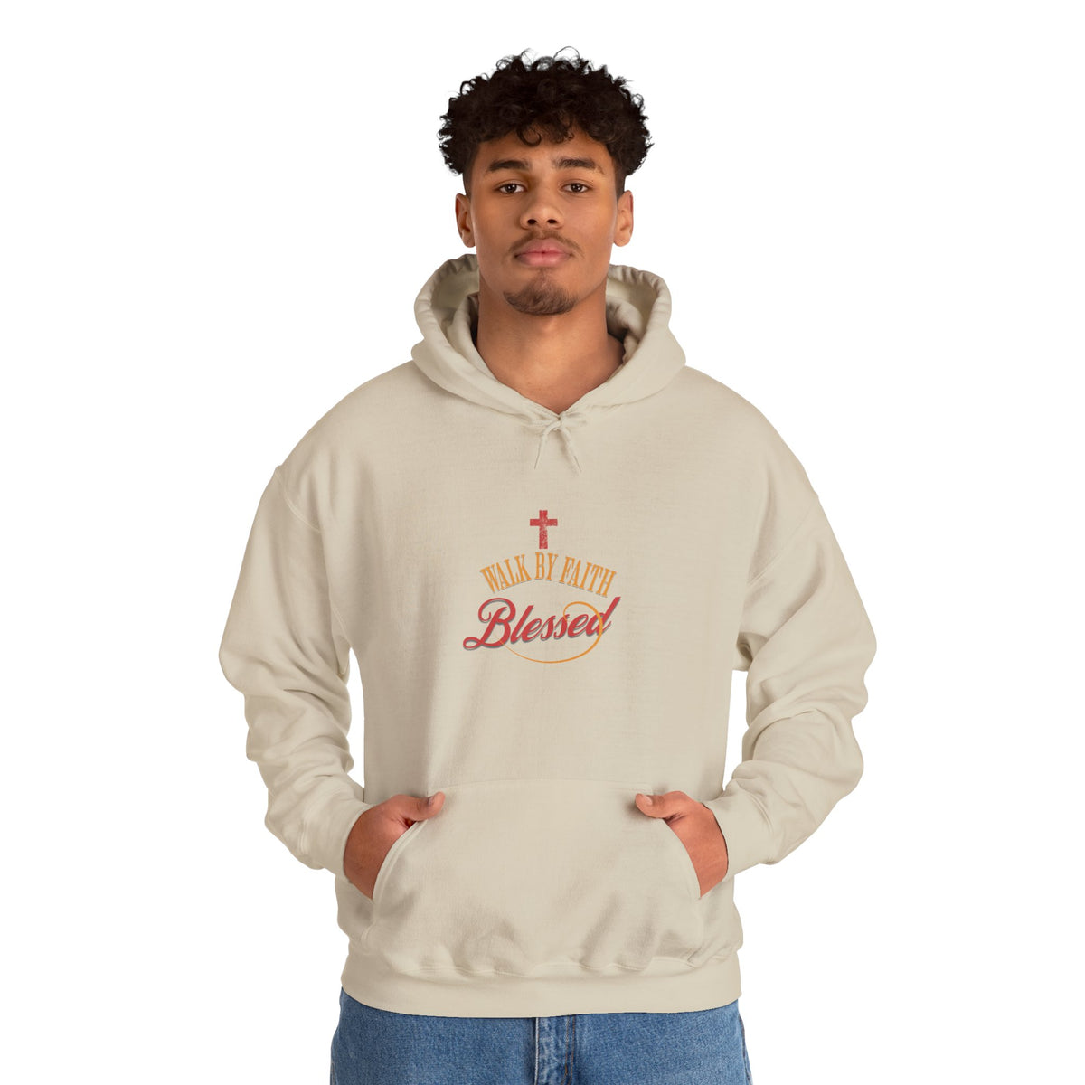 Unisex Blessed Faith Hoodie - 'Walk by Faith' Christian Pullover