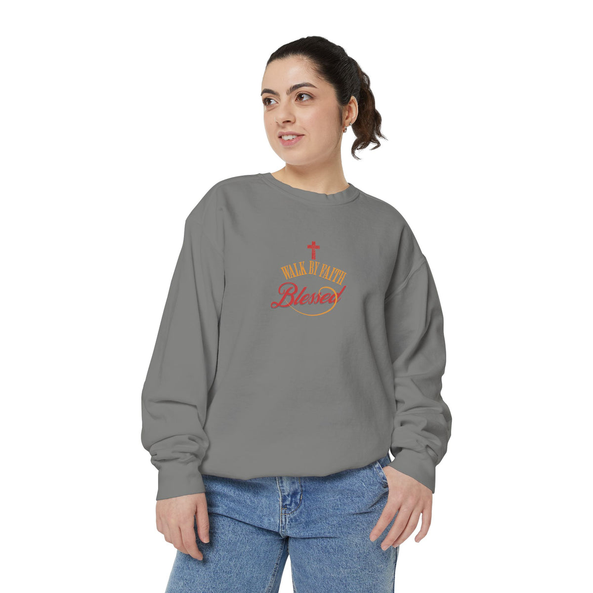 Unisex Blessed Faith Sweatshirt — Christian Cross Pullover