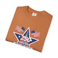 Patriotic T-Shirt — "250 Years Bold, United We Stand" with "God Bless America"