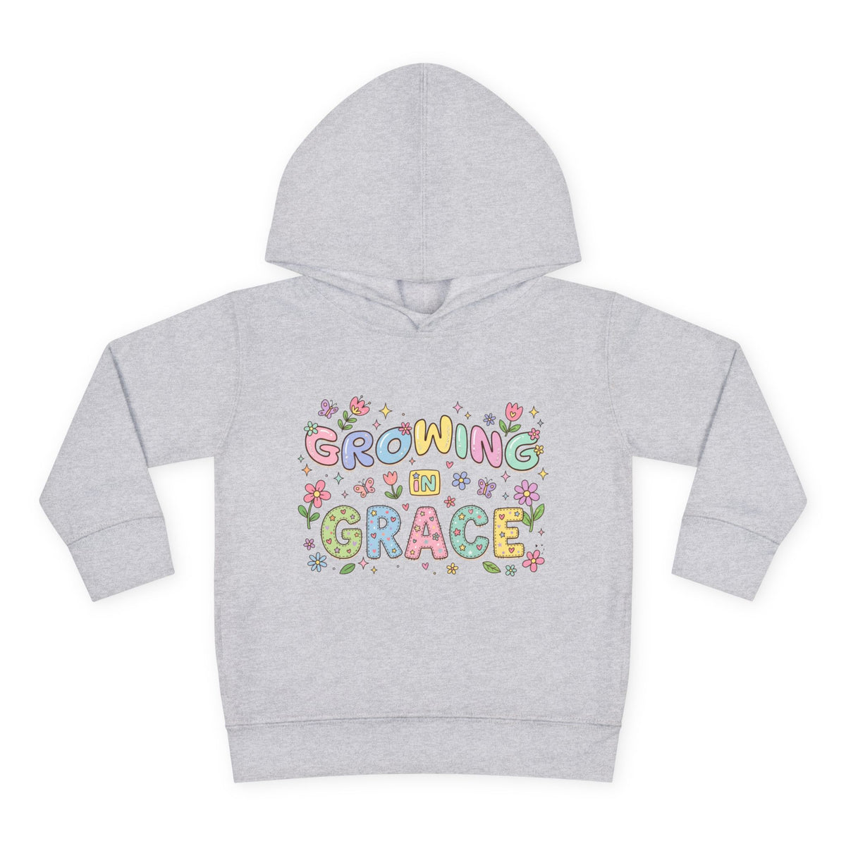 Toddler Hoodie - "Growing in Grace" Floral Pullover