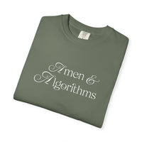 T-Shirt — 'Amen & Algorithms' / 'Blessed with Intelligence' Vintage Garment-Dyed Tee