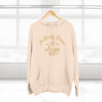 Faith Script Fleece Hoodie — "A Daily Dose of Faith" Gold Script, Back "He Is Always Faithful"