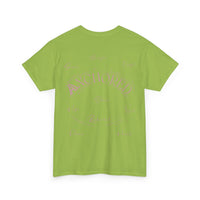 Anchored Faith T-Shirt — "Anchored" Calligraphy with Faith, Hope & Grace