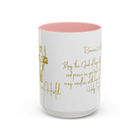 Christian Scripture Coffee Mug – Romans 15:13 Gold Calligraphy Accent Mug (11/15oz)