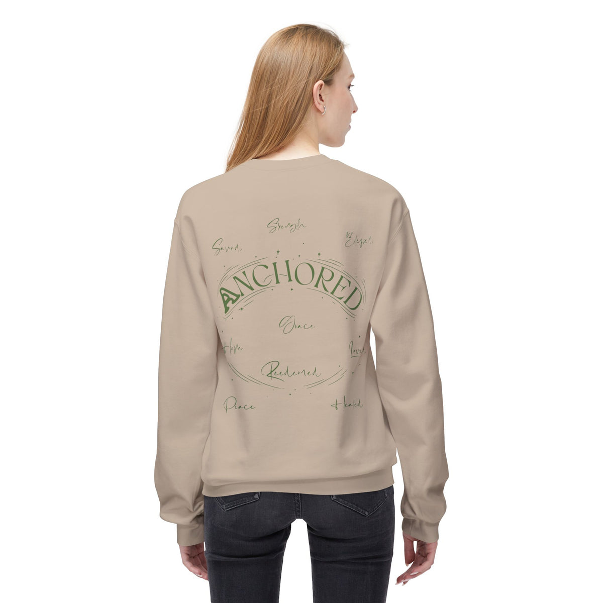 Anchored Crewneck Sweatshirt — Faith, Hope, Grace Inspirational Pullover