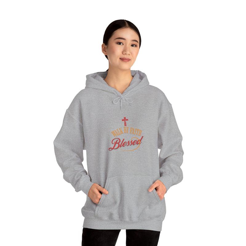 Unisex Blessed Faith Hoodie - 'Walk by Faith' Christian Pullover