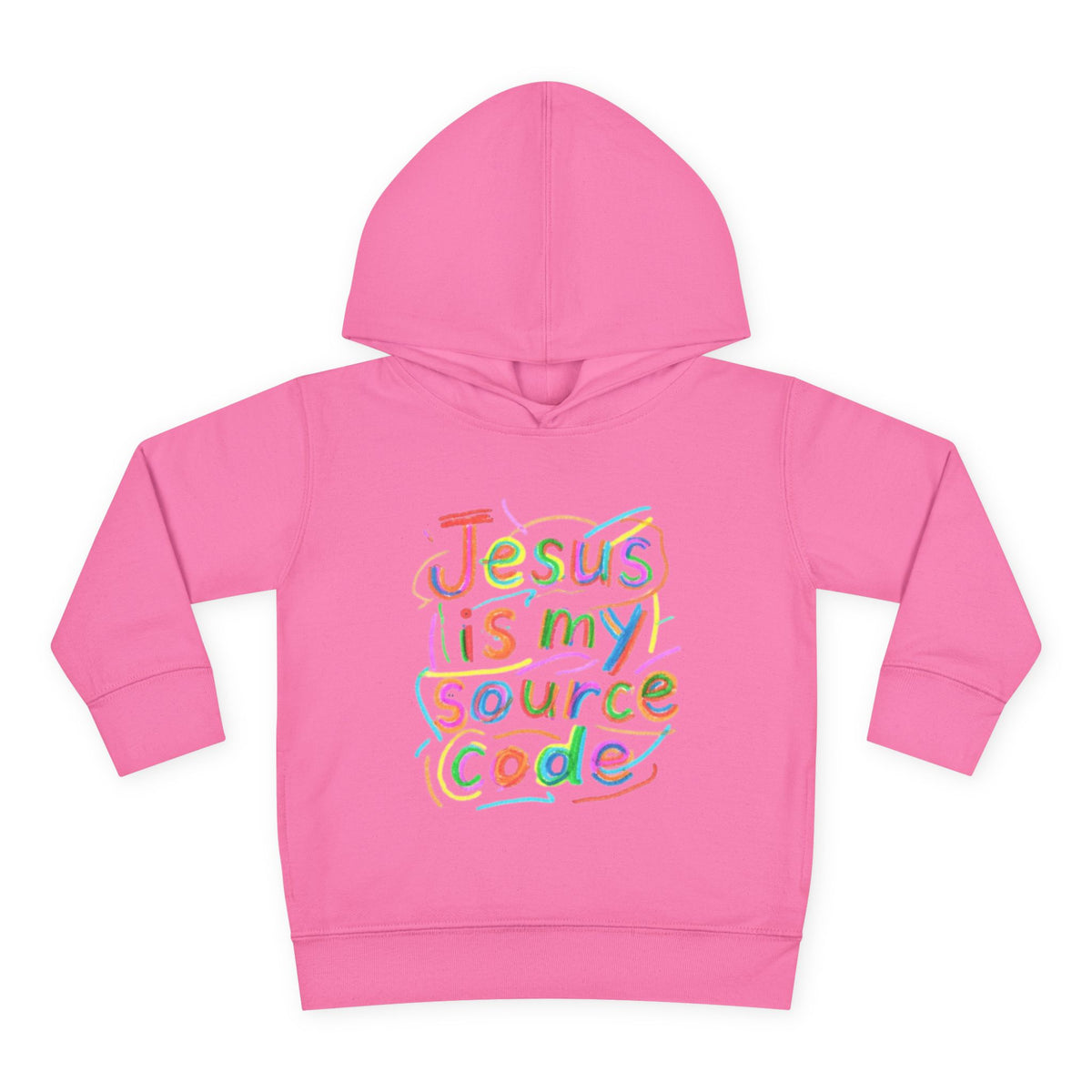 Toddler Hoodie - "Jesus Is My Source Code" Colorful Christian Pullover
