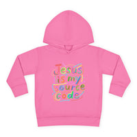Toddler Hoodie - "Jesus Is My Source Code" Colorful Christian Pullover