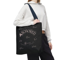 Anchored Inspirational Tote Bag — 'Anchored' Script Design
