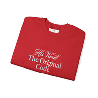 His Word "The Original Code" Crewneck Sweatshirt — Pastel Logo Comfort Pullover