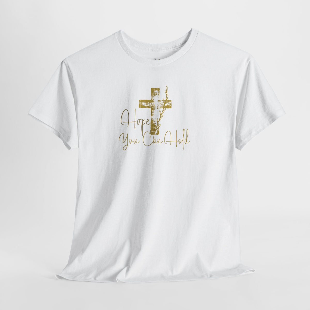Christian T-Shirt - 'Hope You Can Hold' Gold Cross Tee