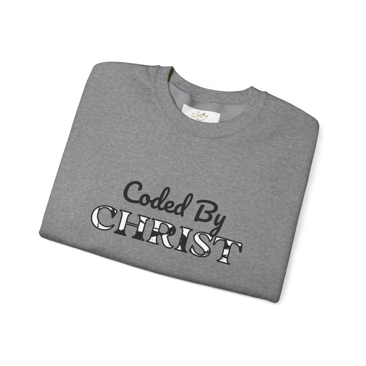 Crewneck Sweatshirt — "Coded By Christ" Inspirational Christian Graphic
