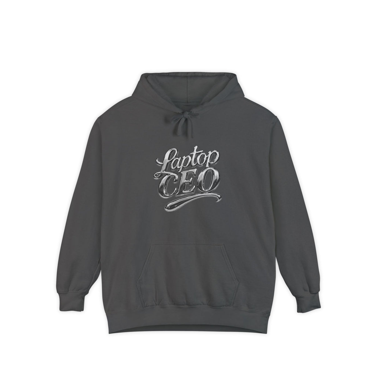 Laptop CEO Hoodie — 'Be Your Own Boss' Graphic Garment-Dyed Hoodie