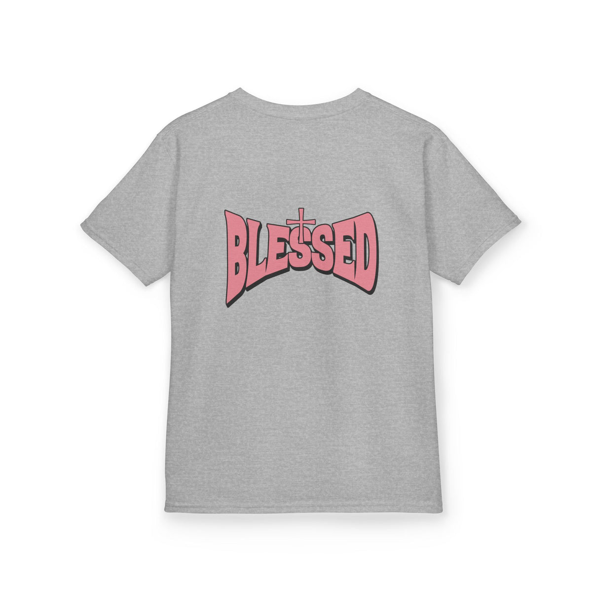 Kids Tee — "Prayer & Play" Cute Christian Shirt (Blessed Back Design)