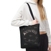 Anchored Inspirational Tote Bag — 'Anchored' Script Design
