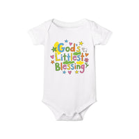 Infant Onesie — "God's Littlest Blessing" Colorful Graphic