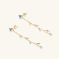 1.38 Carat Moissanite 925 Sterling Silver Leaf Earrings