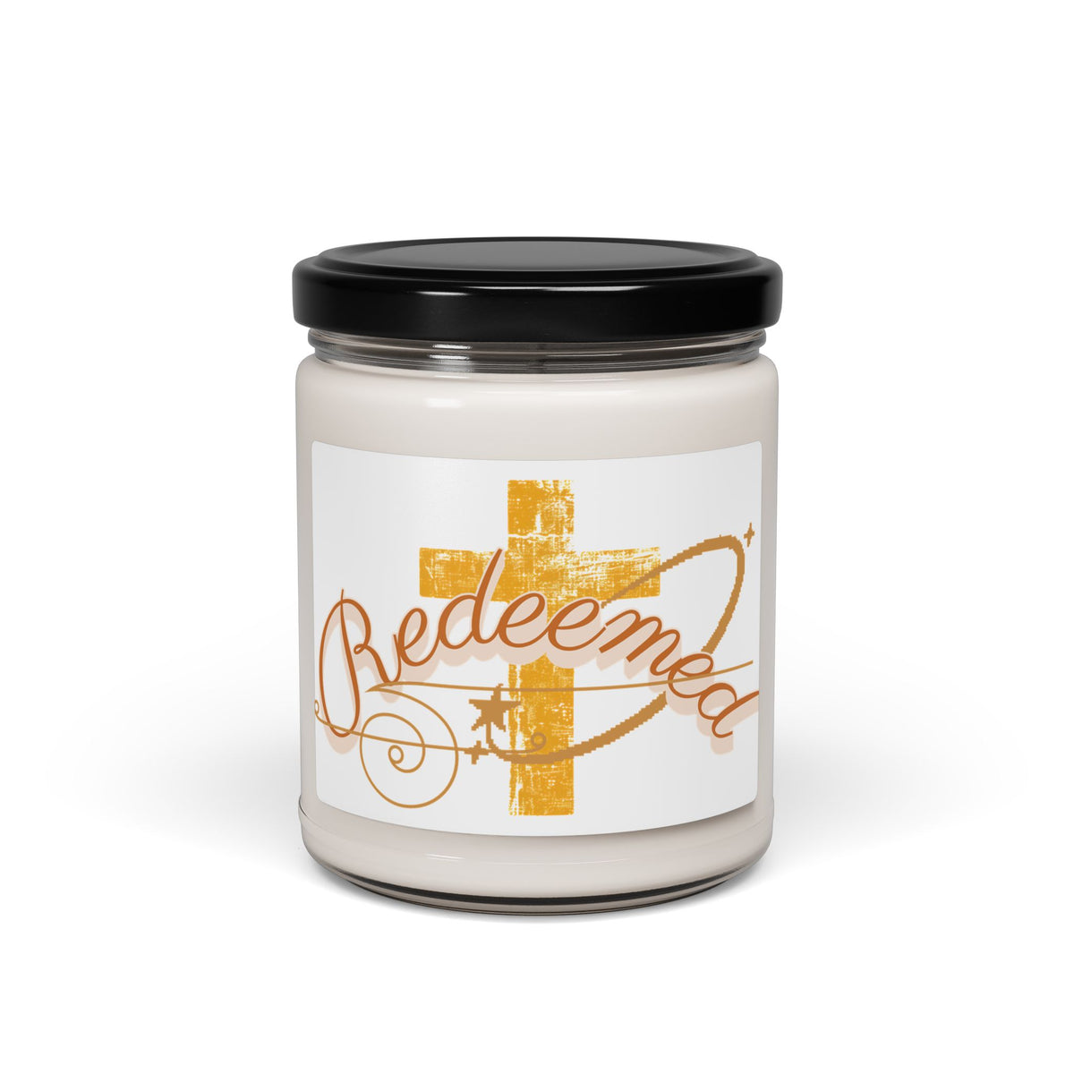 Redeemed Cross Scented Soy Candle — 9 oz Inspirational Faith Candle