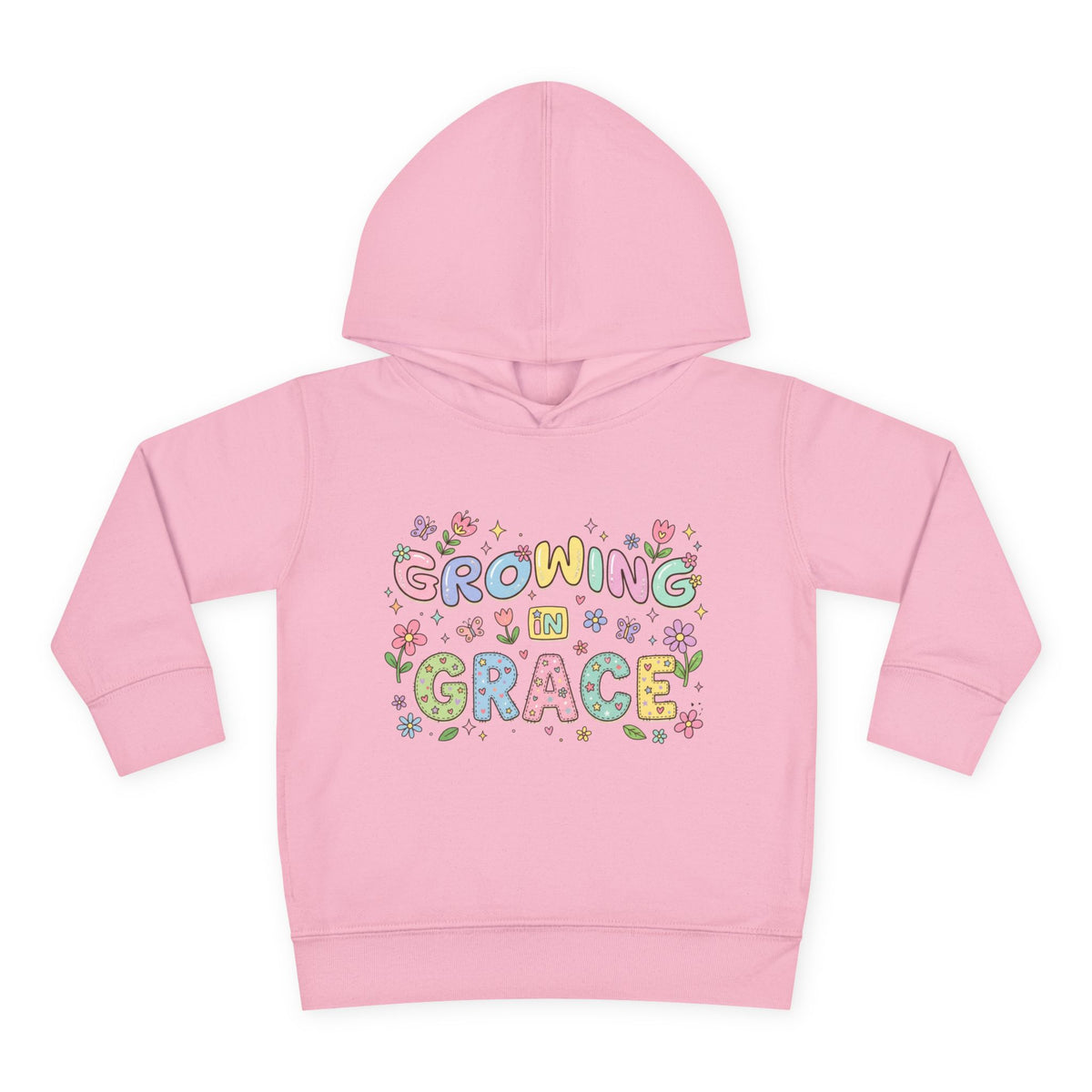 Toddler Hoodie - "Growing in Grace" Floral Pullover