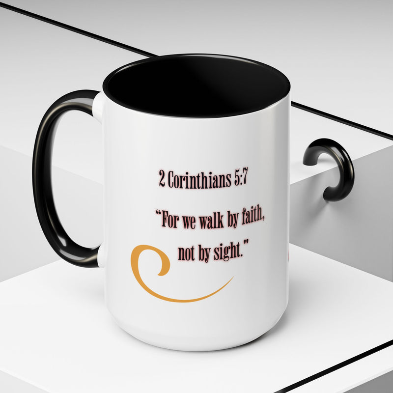 Blessed Coffee Mug — "Walk by Faith" Inspirational Christian Mug
