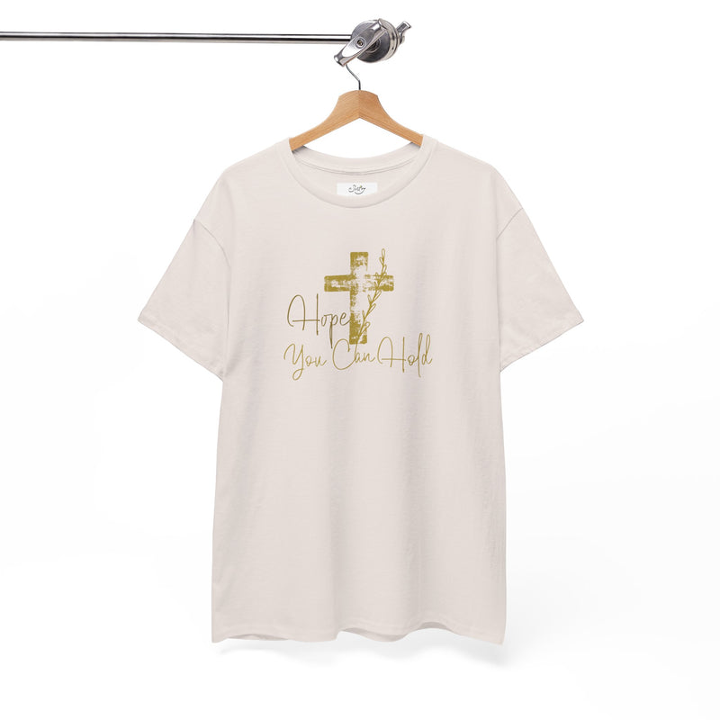 Christian T-Shirt - 'Hope You Can Hold' Gold Cross Tee