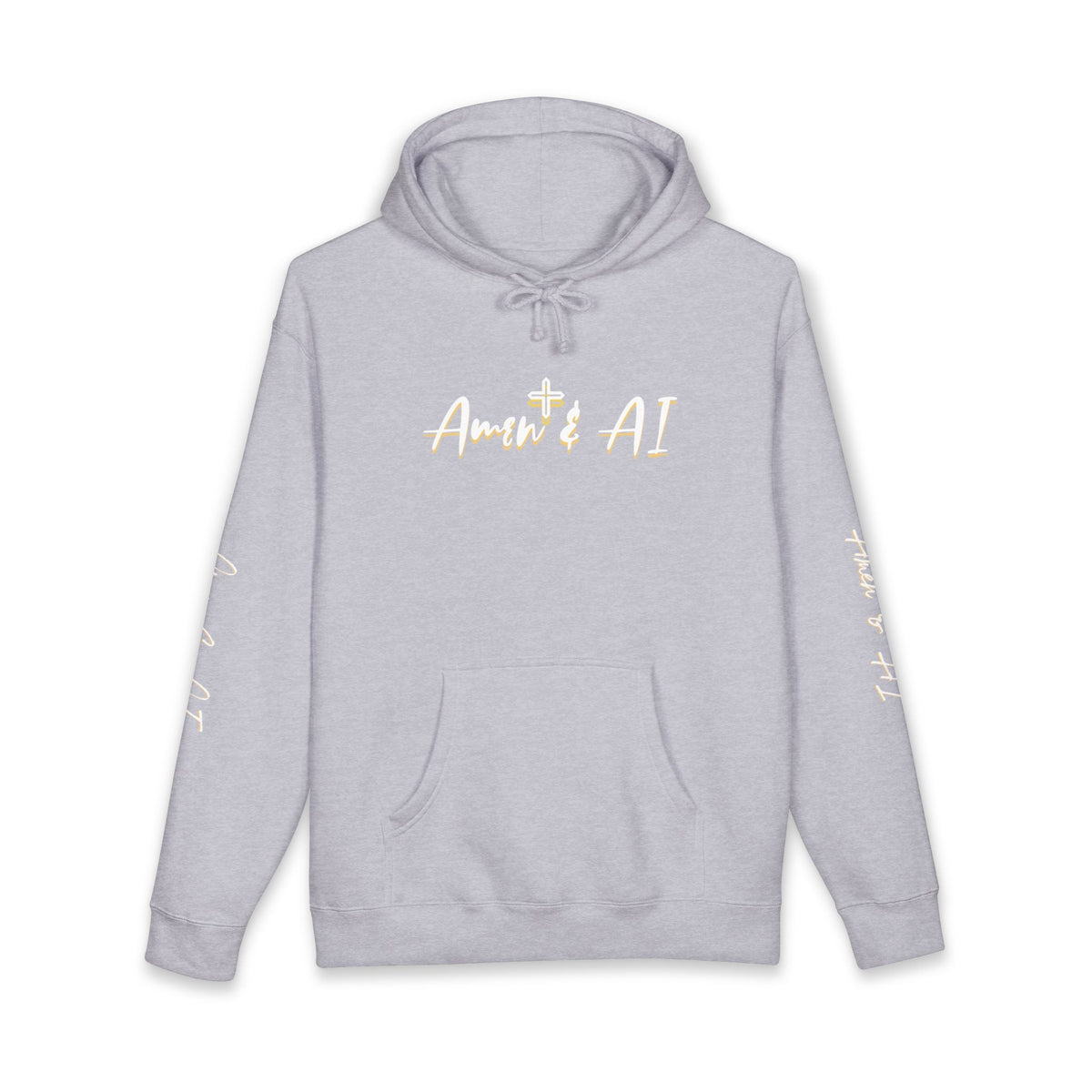 Faith + AI Hoodie — "Amen + AI" Religious Tech Graphic Pullover