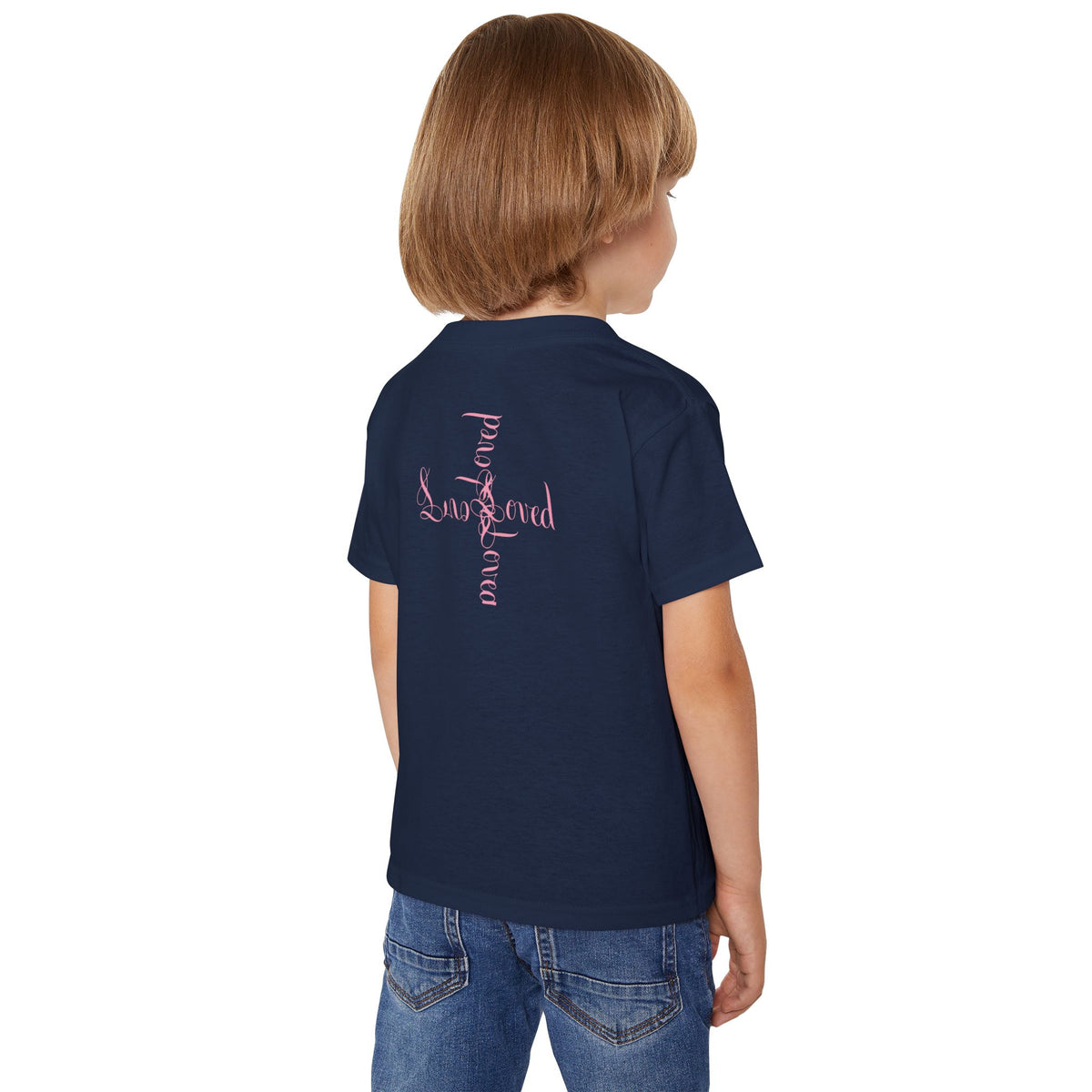 Toddler T‑Shirt — Cute Teddy Bear Cross Design with Pink Script