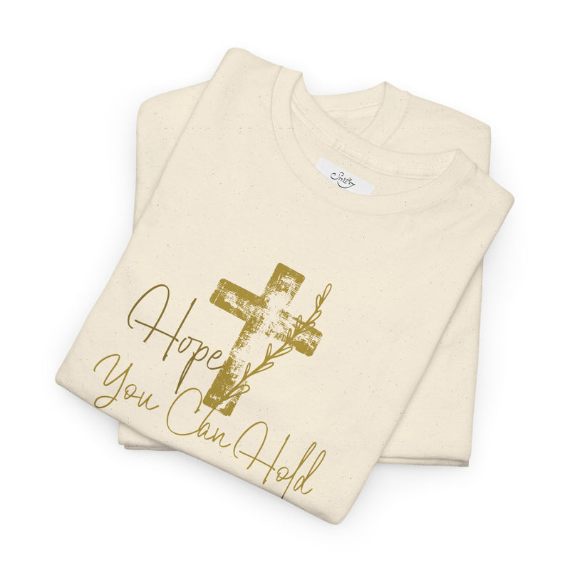 Christian T-Shirt - 'Hope You Can Hold' Gold Cross Tee