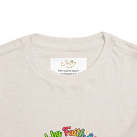 Toddler Tee — Cute Kawaii Strawberry "Powered by Faith & Giggles" Kids Shirt