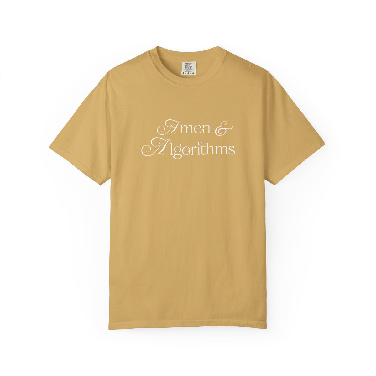 T-Shirt — 'Amen & Algorithms' / 'Blessed with Intelligence' Vintage Garment-Dyed Tee