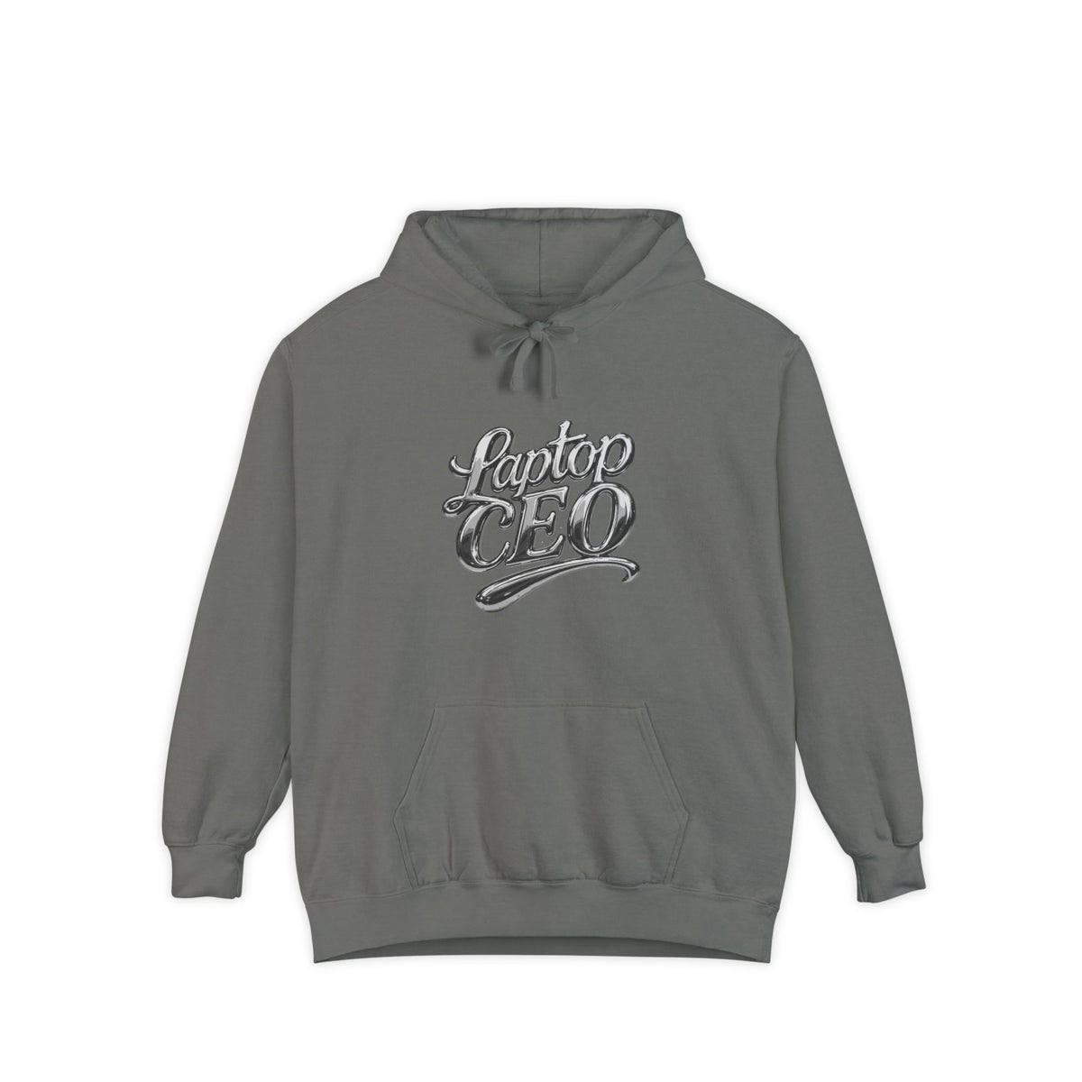 Laptop CEO Hoodie — 'Be Your Own Boss' Graphic Garment-Dyed Hoodie