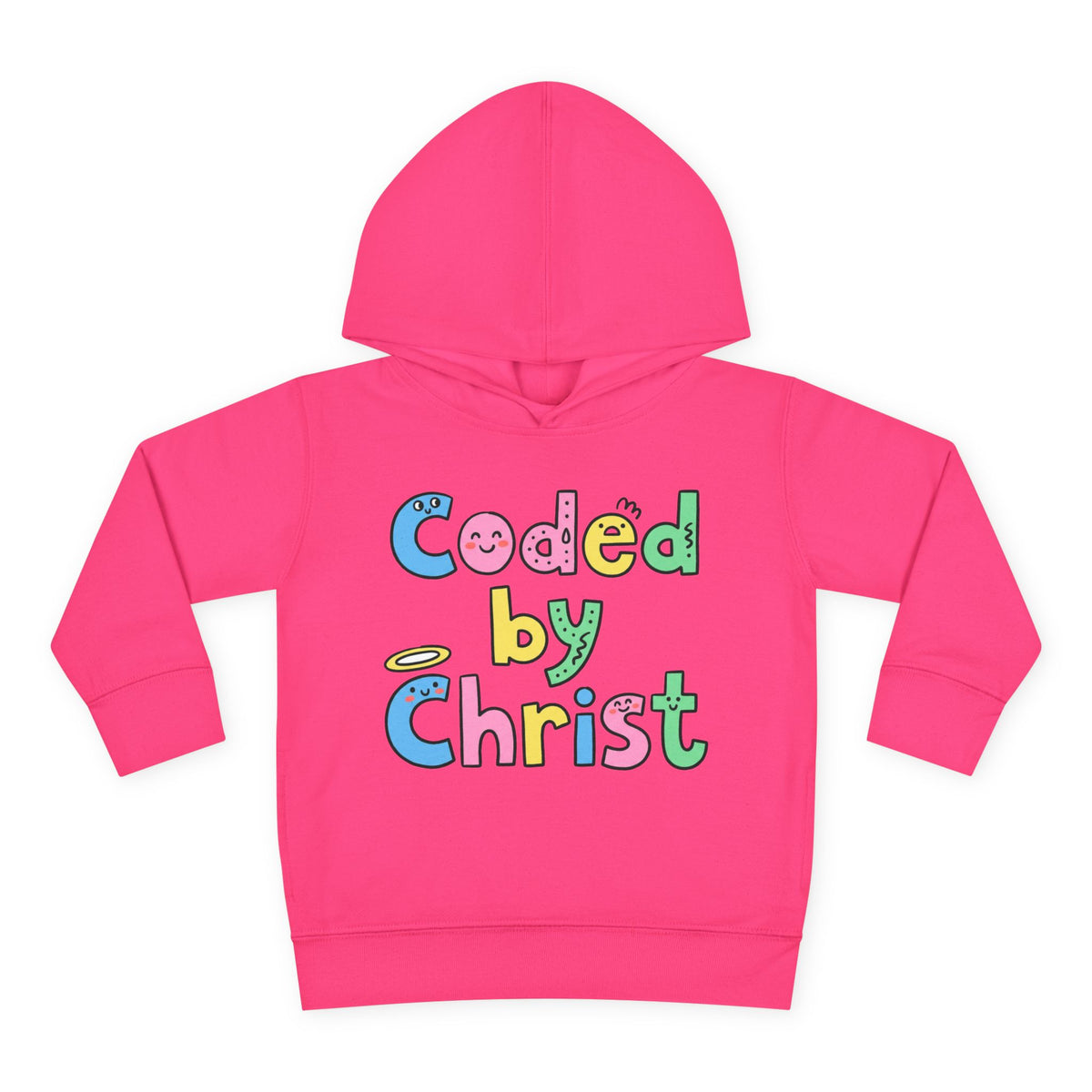 Toddler Hoodie — "Coded by Christ" Colorful Christian Kids Pullover