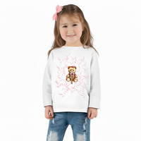 Toddler Tee — "Loved" Cute Teddy Bear Cross Design Long Sleeve