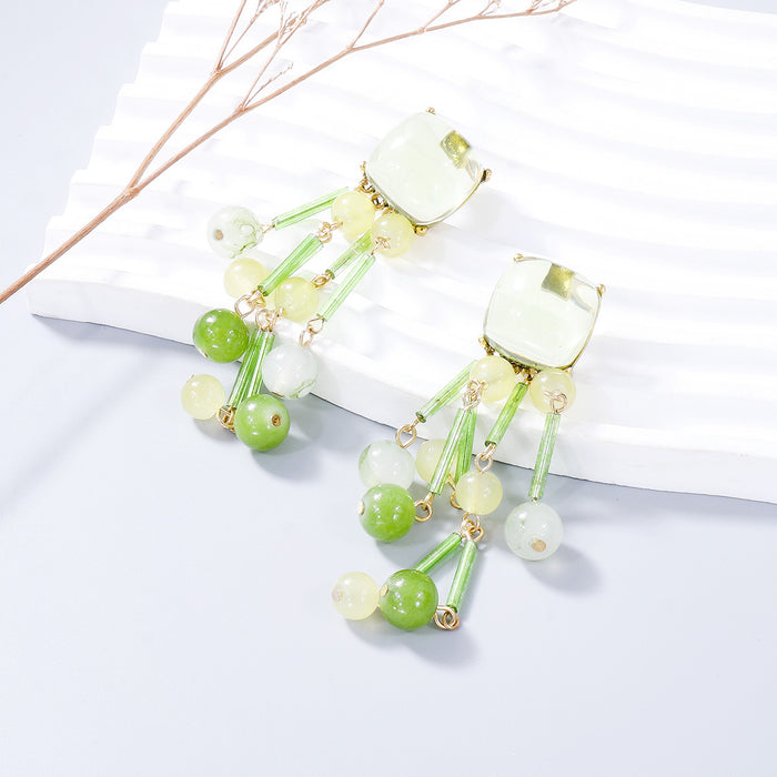 Acrylic Bead Dangle Earrings