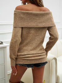 Off-Shoulder Long Sleeve Sweater